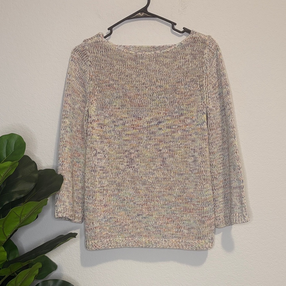 LOFT Multicolor Knit Sweater Size Small | Cozy Neutral Pullover